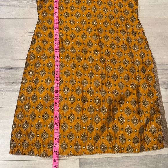 Women’s Indian 3 Piece Orange with Detailed Top & Pants w Matching Wrap-Large - Picture 9 of 9